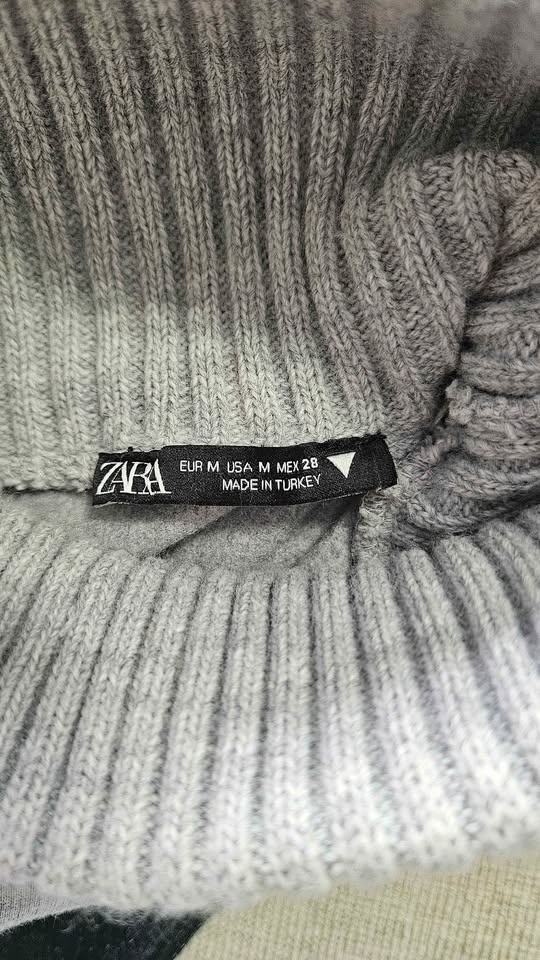 Zara Gray Cropped Turtleneck Sweater M - photo 2