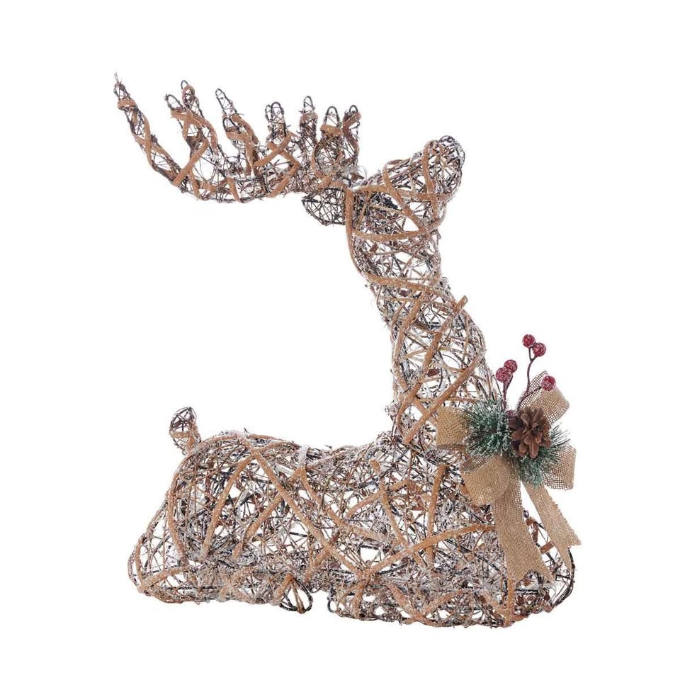 Natural Rattan Reindeer with Warm White LED Lights - photo 2