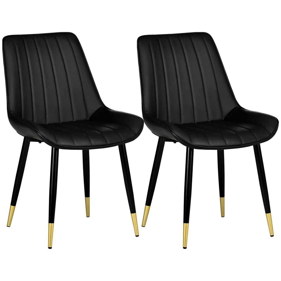 Mercer41 Dining Chairs - Set of 2 Faux Leather Modern Kitchen Ch