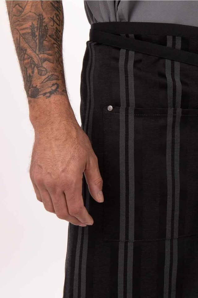 Chef Works Presidio Black Striped Half Bistro Apron - photo 5