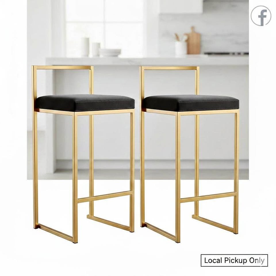 new 2 Black & Gold Stylish Bar Stools
