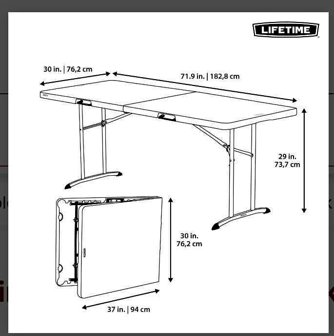 New in box Lifetime 6ft Fold Table 2 Pack