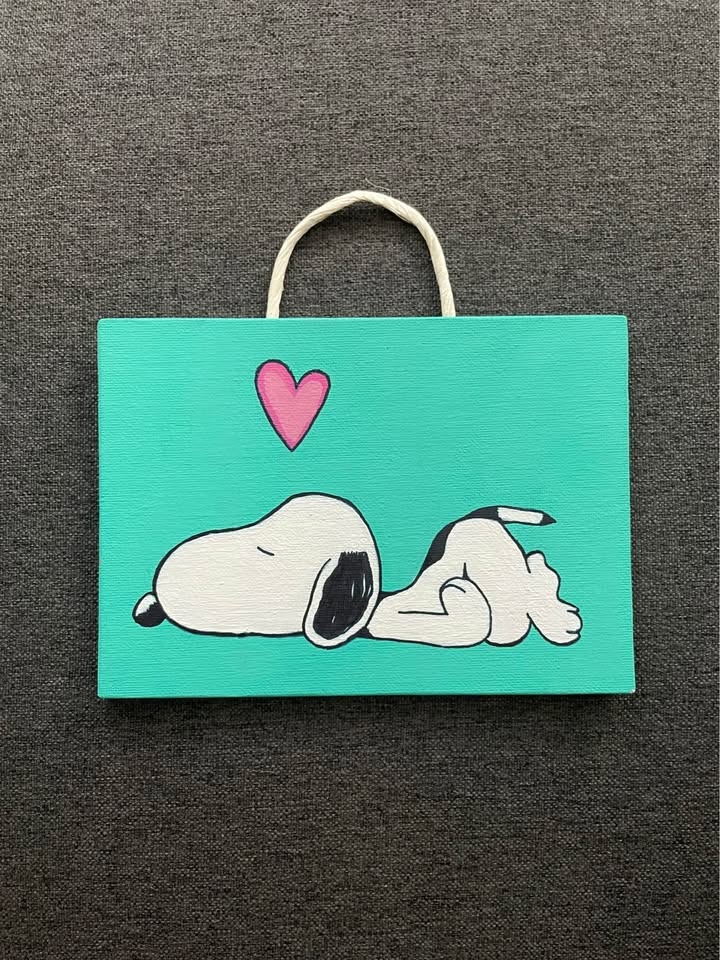 Snoopy Canvas Art with Pink Heart - photo 3