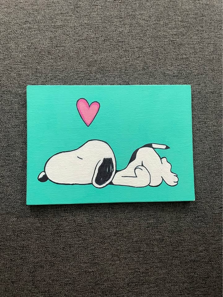 Snoopy Canvas Art with Pink Heart - photo 5