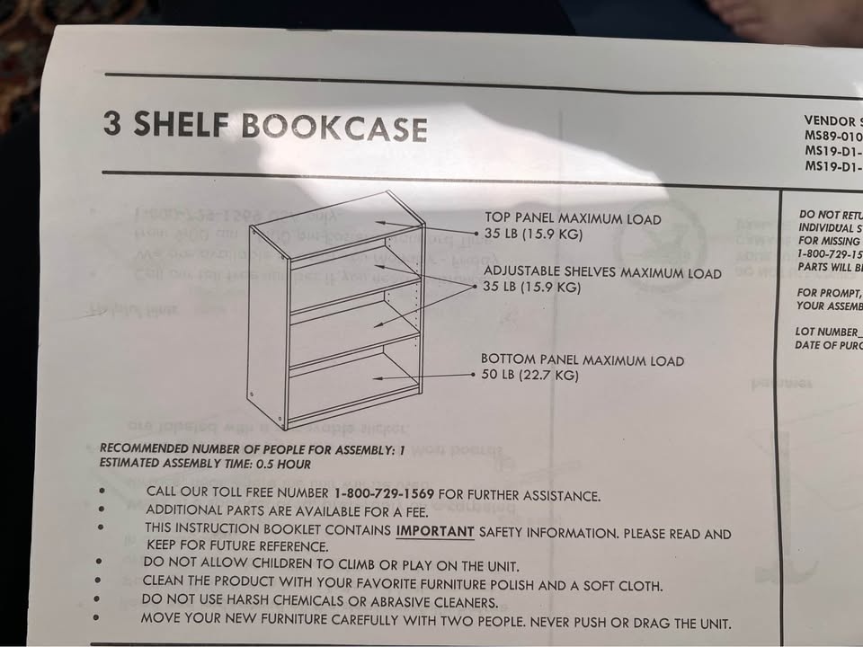 3 Shelf Bookcase - photo 4