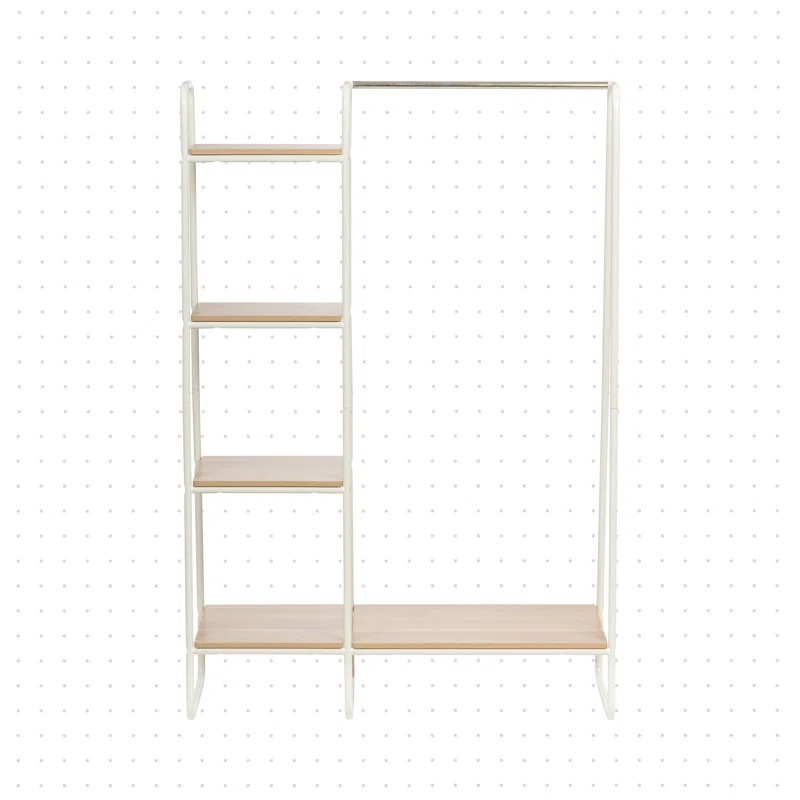 Multi-Shelf Metal Garment Rack with Shelves - photo 2