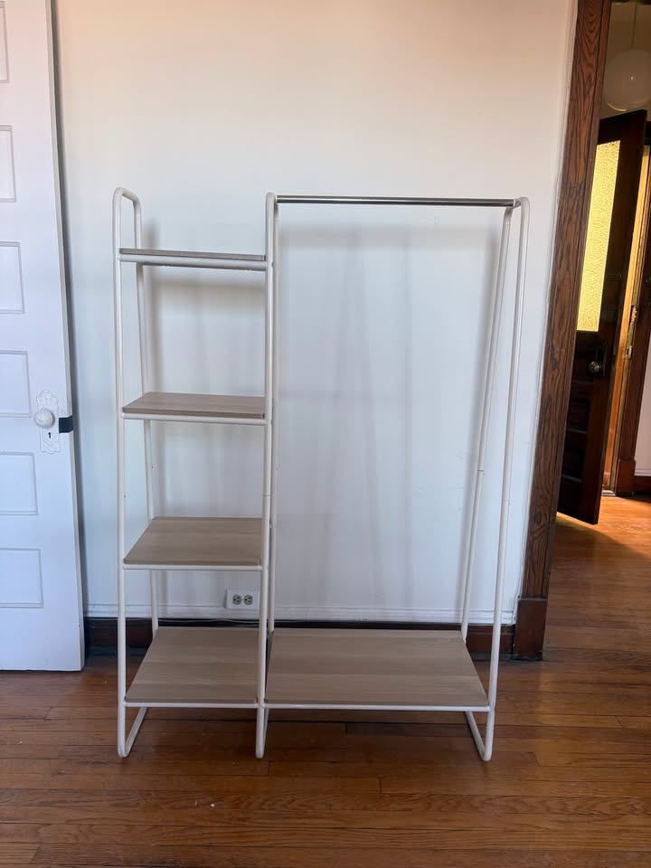 Multi-Shelf Metal Garment Rack with Shelves - photo 3