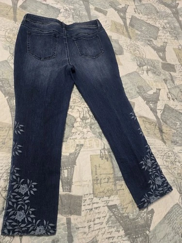 Chico's Platinum Jeans Womens 00/5 Blue Straight Ankle Denim Cot - photo 2