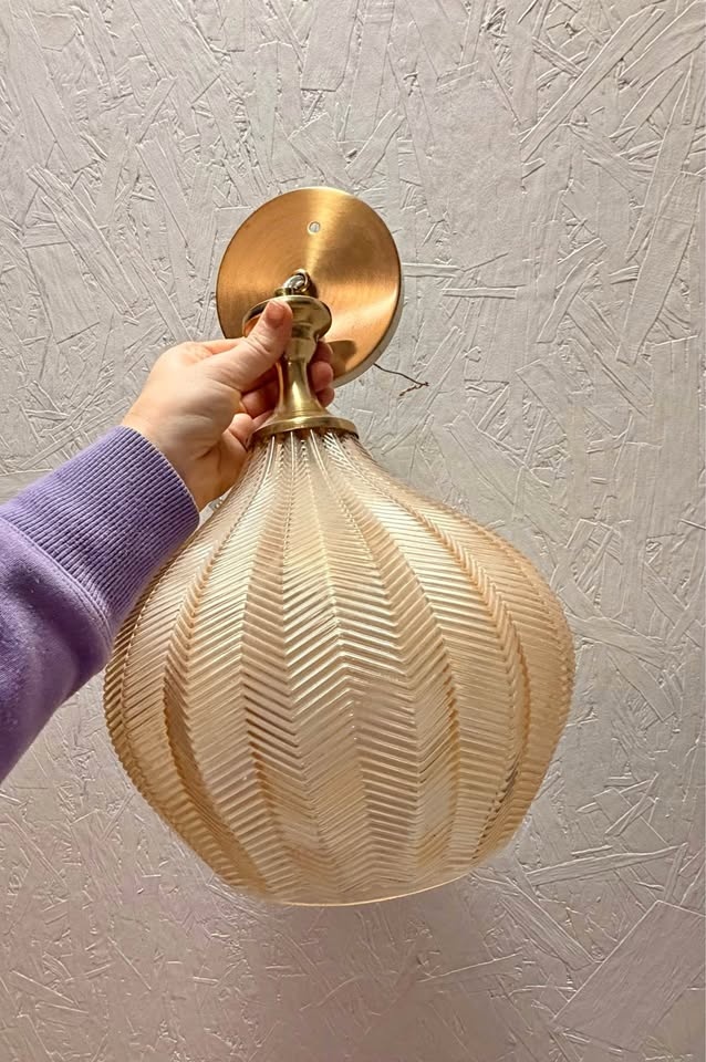 Renity Glass Pendant prima lighting - 11" with Brass Fixture