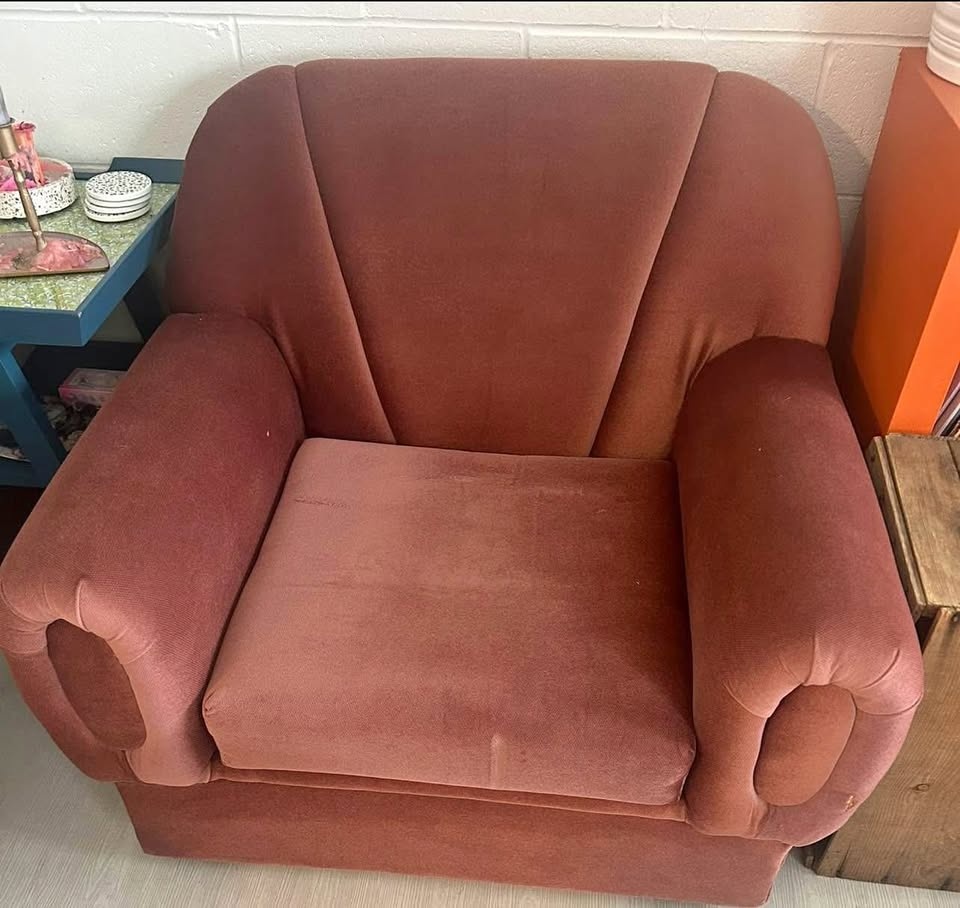Vintage Armchair - Dusty Rose/Reddish Pink