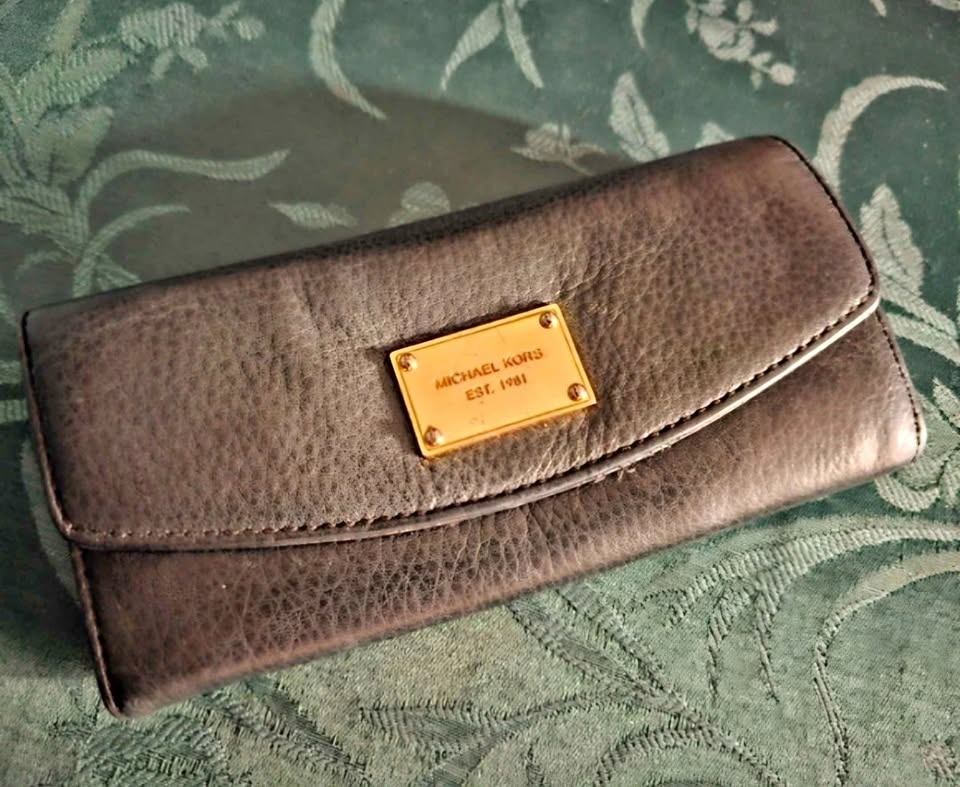 Michael Kors Black & Gold Slim Flap Bifold Wallet