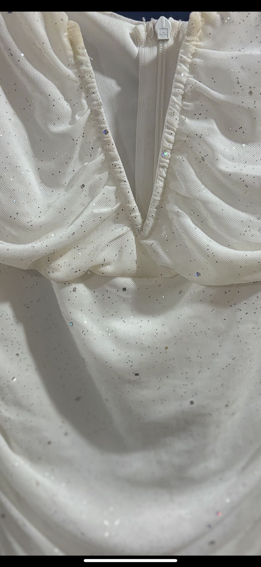 Sparkly White Ruched Bodycon Dress – XS - photo 3