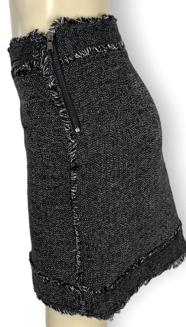 Nine West Black Tweed Fringe Skirt - Size 10 - photo 4