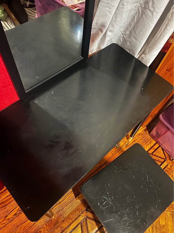 Black Vanity with stool - photo 3