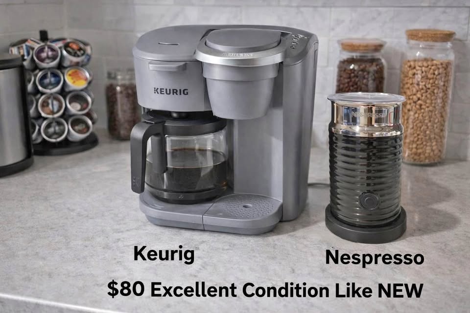 Keurig Single Shot & Carafe Coffee Machine + Nespresso Milk Frot
