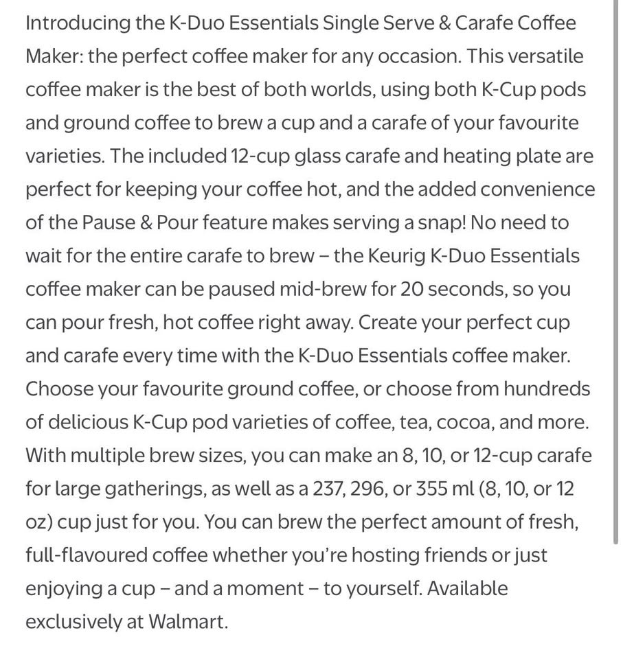 Keurig K-Duo Essentials Coffee Maker (K-Cup & Carafe) - photo 2