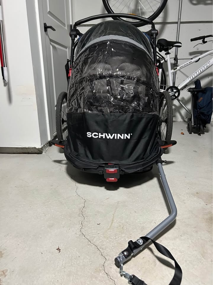 Schwinn Joyrider Double Trailer & Stroller (Like New!) - photo 2