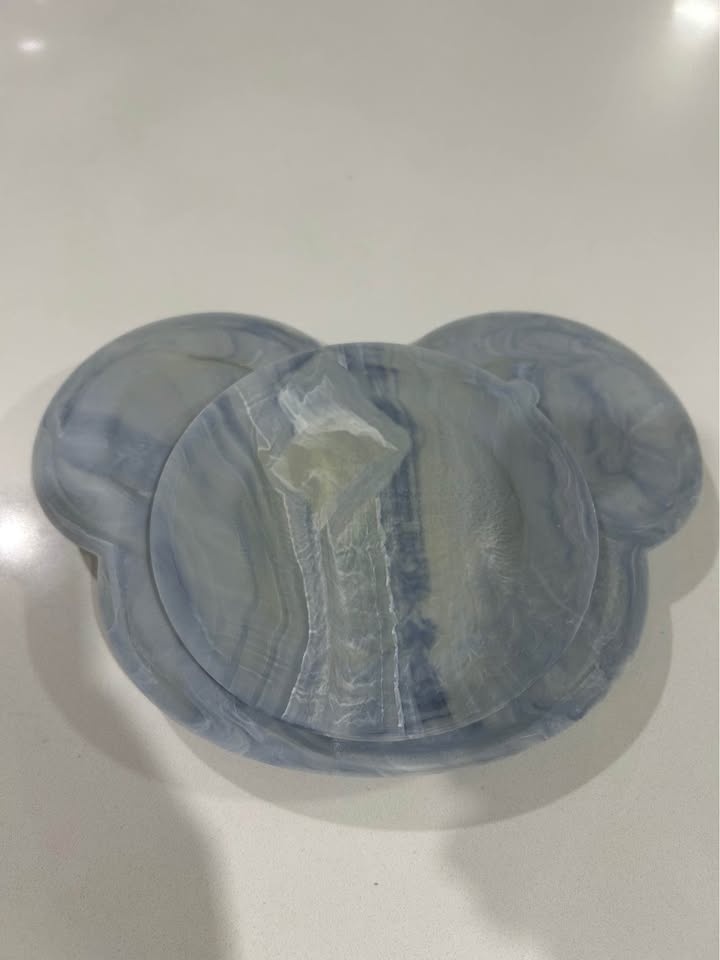 Kushies Silicone Divided Plate - Marble Grey/Sand - photo 2