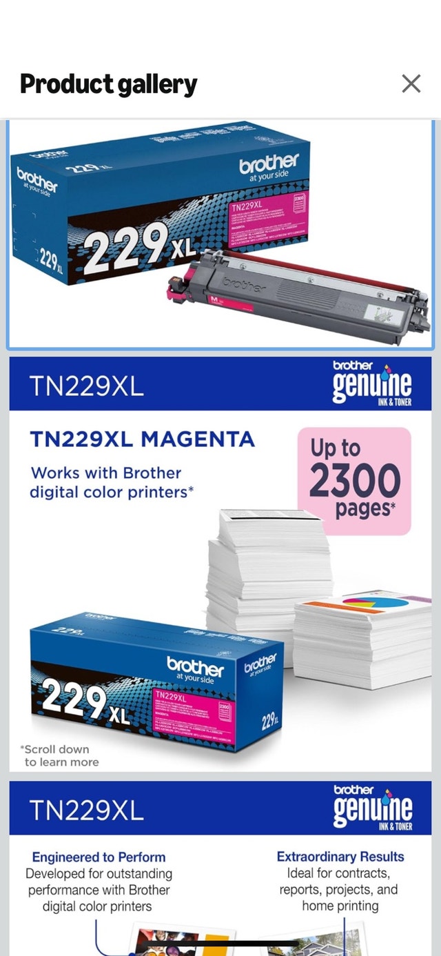 Brother Genuine TN229XLM High Yield Magenta Toner Cartridge - photo 3