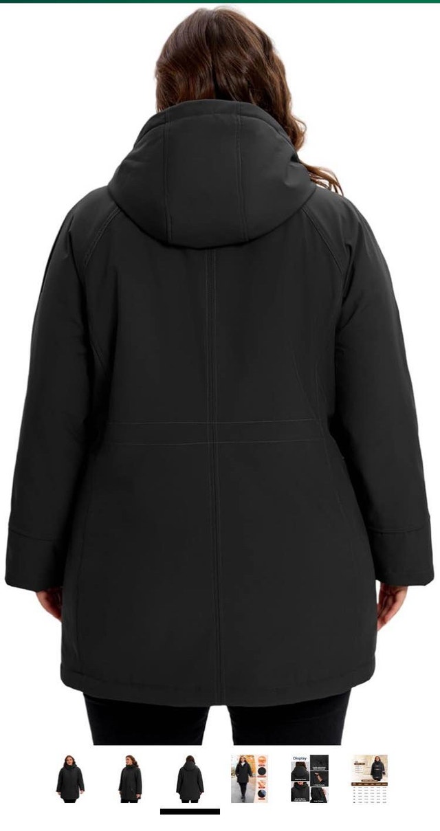 Elegant 2X Womens Softshell Jacket, Warm Coat with Hood - photo 4