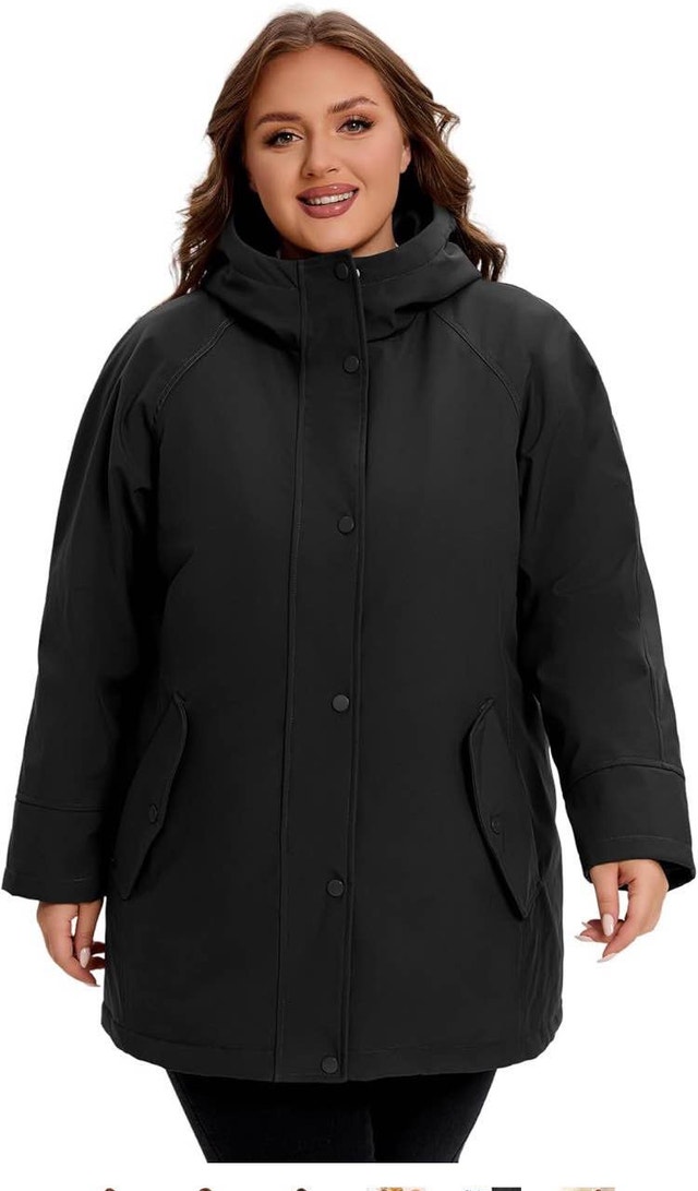 Elegant 2X Womens Softshell Jacket, Warm Coat with Hood - photo 5