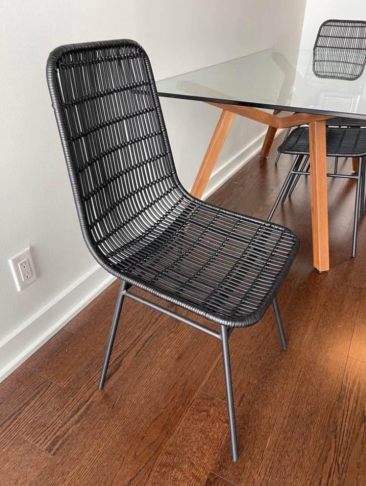 Mid Century Modern Wood Base Glass Top Dining Table - photo 3