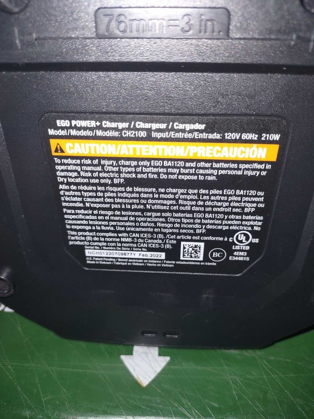 EGO Power+ CH2100 Battery Charger - photo 3