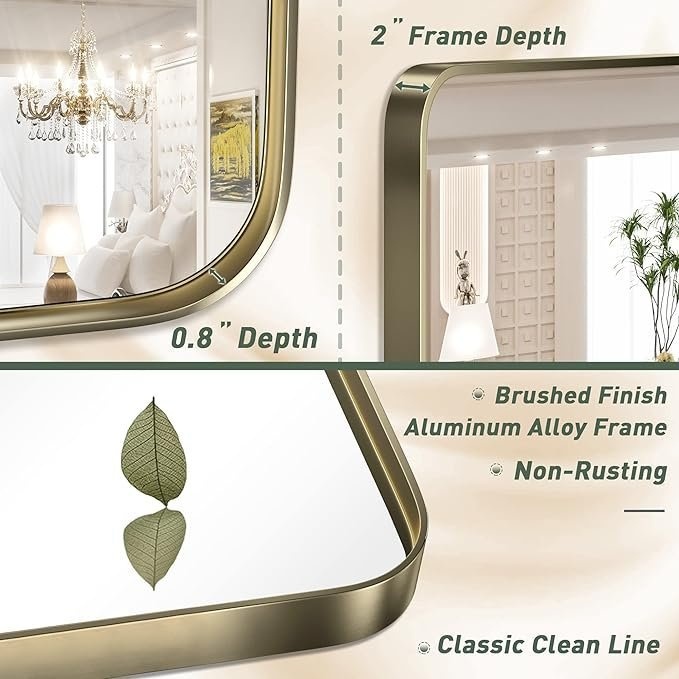 36 x 36 inch Mirror, Gold Border - photo 2
