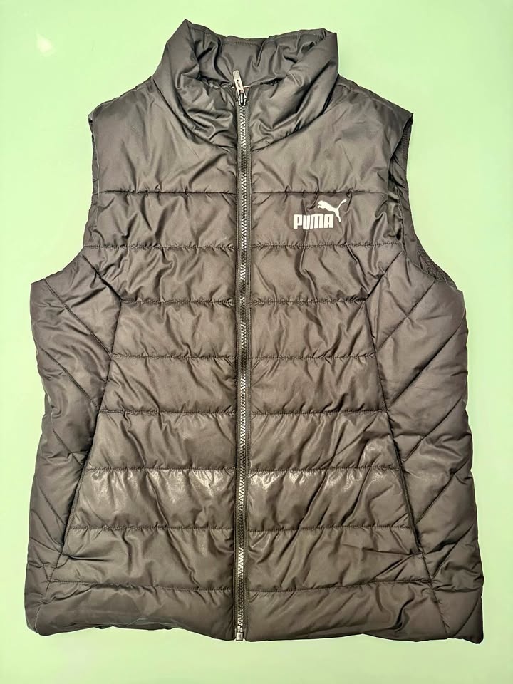 Puma Black Puffer Vest Sleeveless Zip-Up Jacket - Men's/Women's