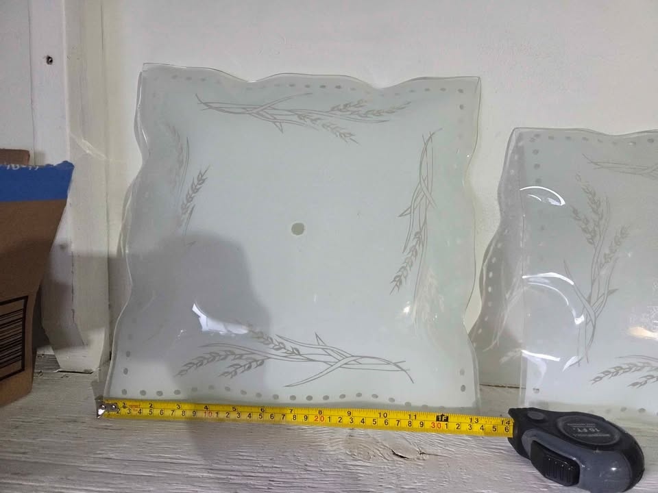Vintage 1980s Frosted Glass Ceiling Light Fixtures (Set of 3) - photo 5