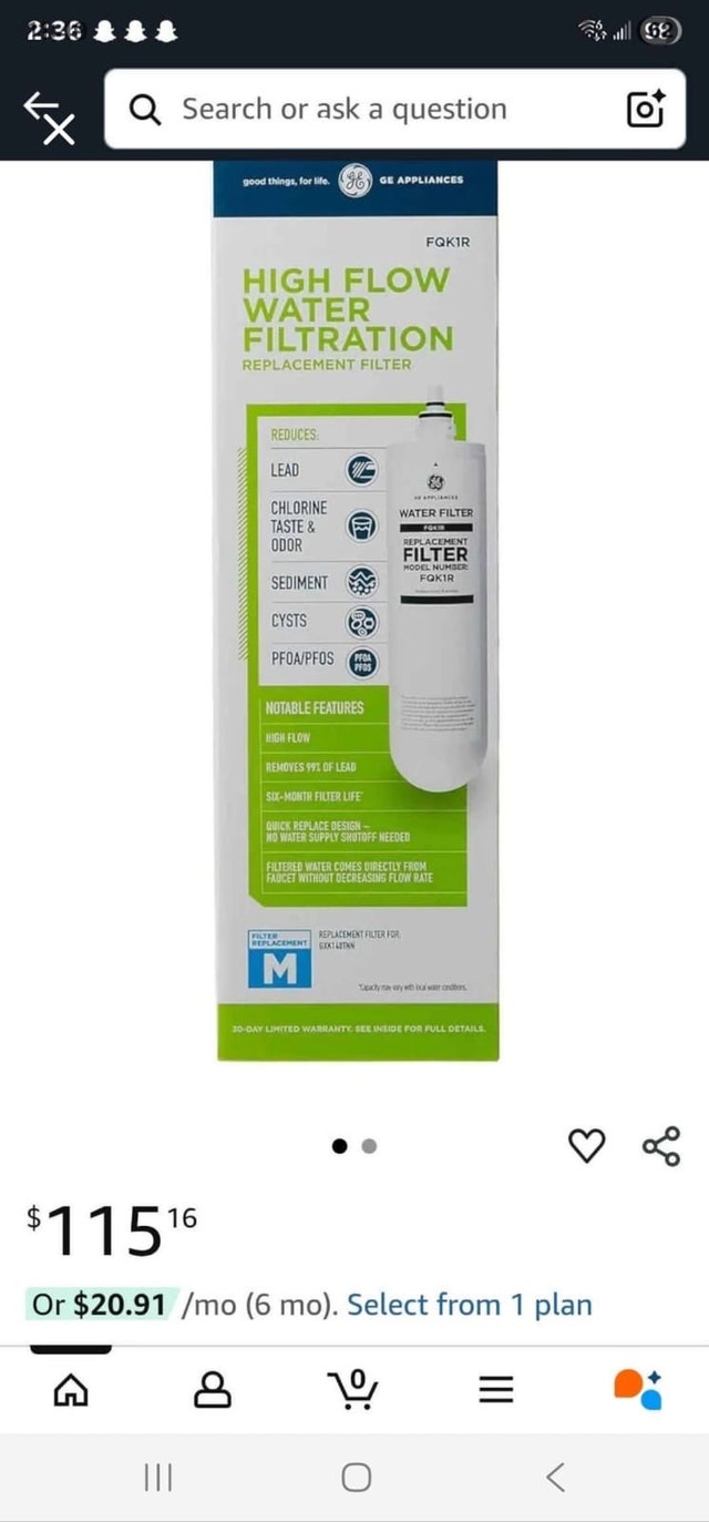 GE High Flow Water Filter - photo 2