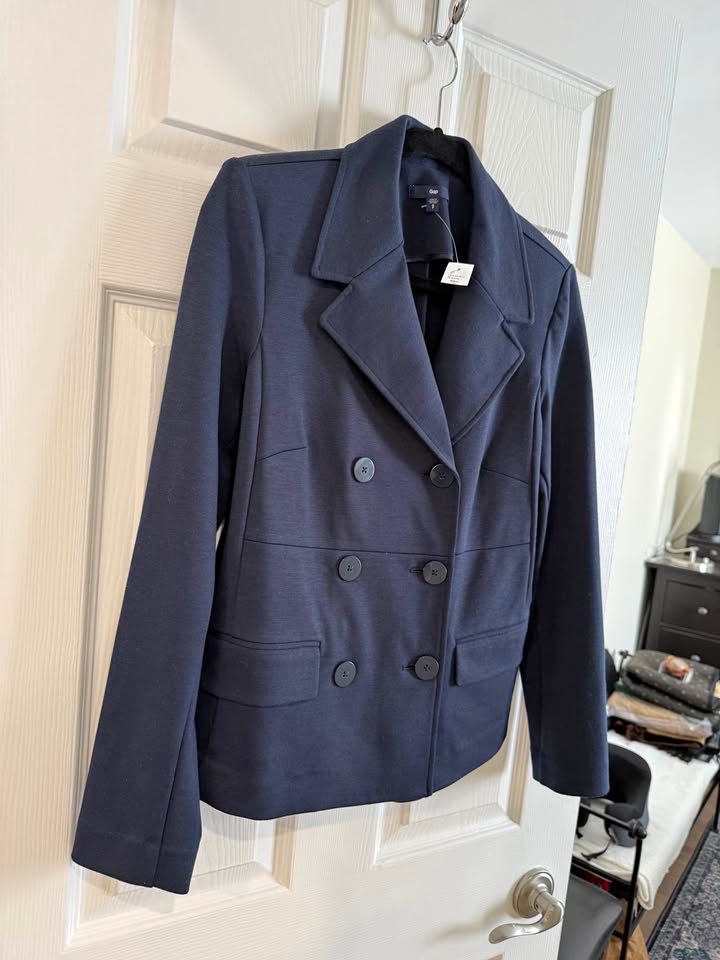Gap Navy Double-Breasted Blazer New With Tags
