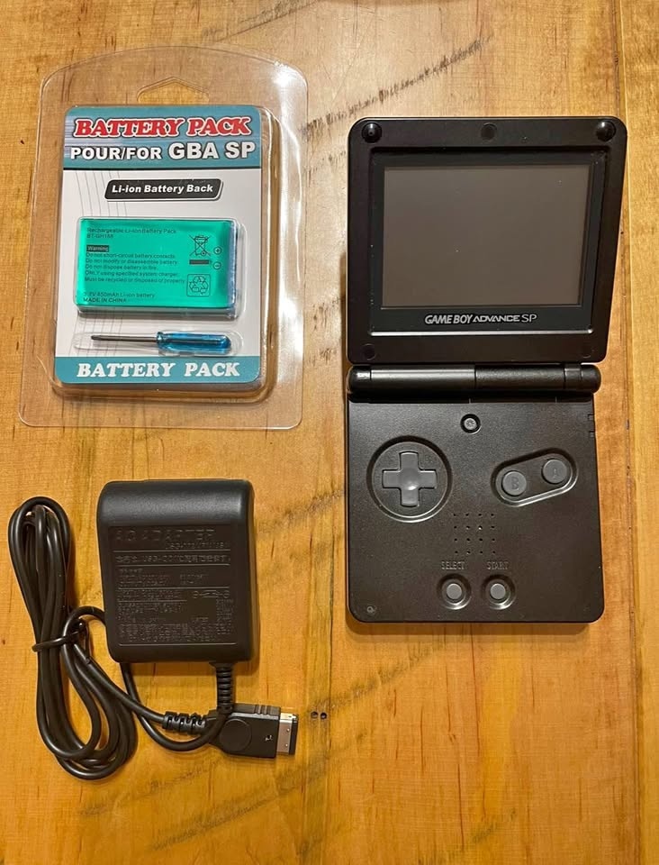 Nintendo GBA SP with NEW Battery & NEW Charger