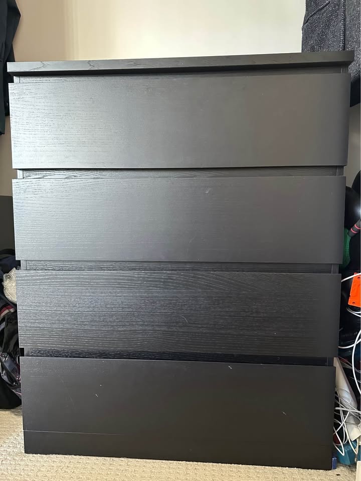 IKEA MALM 4-Drawer Dresser Black/Brown - Great Condition - photo 3