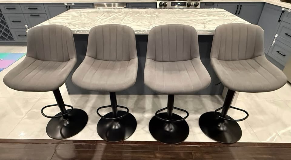 Bar Stools (Dark Grey) - Set of 4