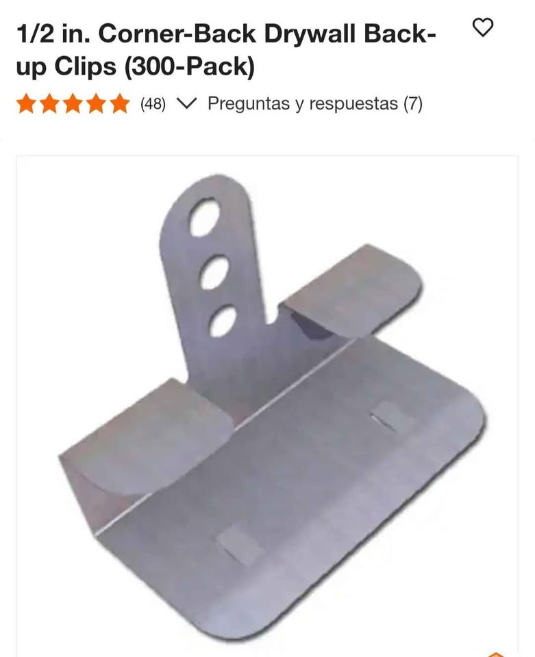Cornerback 1/2 Drywall Clips
