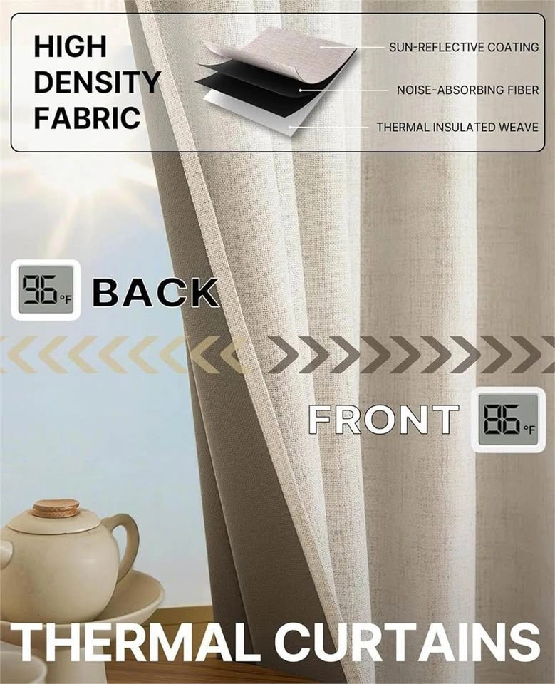 2pcs 100% Blackout Bedroom Curtains - photo 4