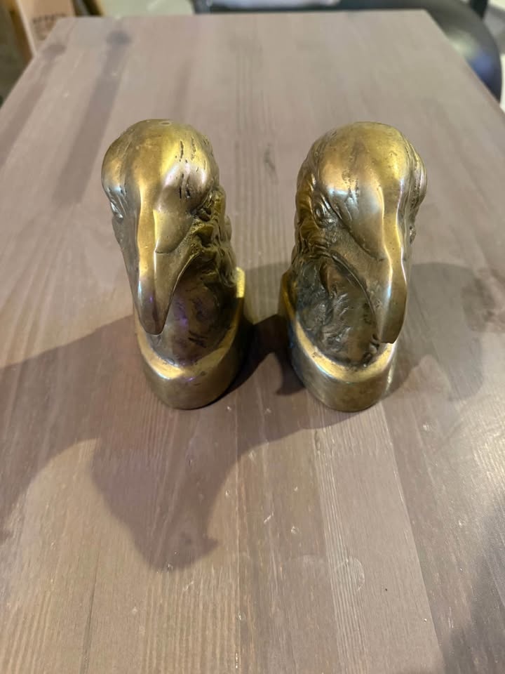 Vintage Brass Bald Eagle Head Bookends (Set of 2) - photo 3