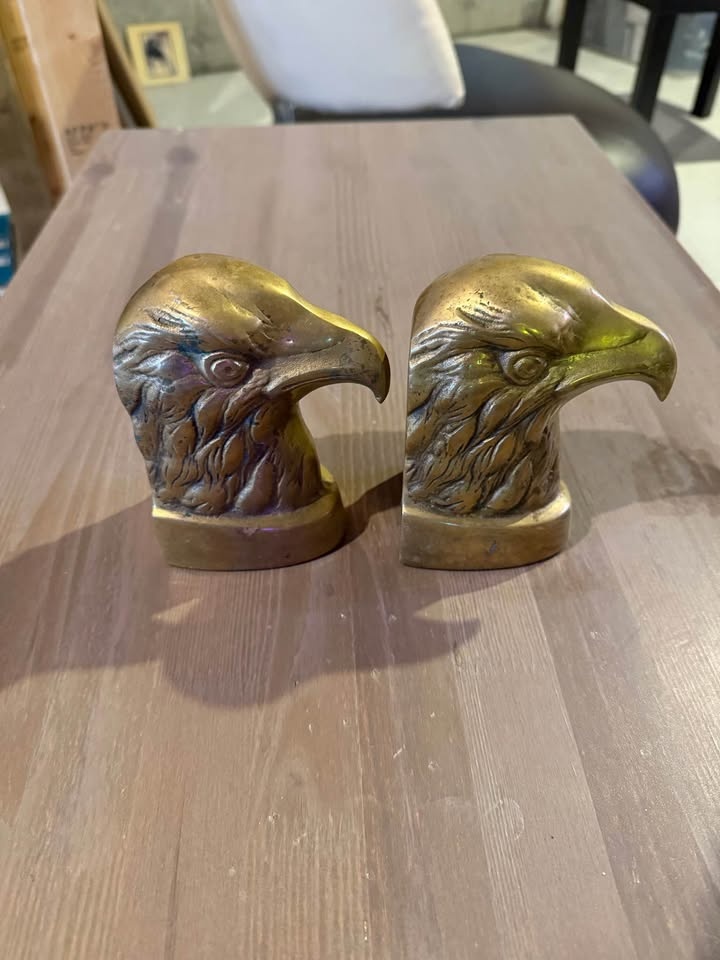 Vintage Brass Bald Eagle Head Bookends (Set of 2) - photo 4