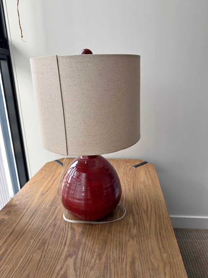 Red Ceramic Table Lamp
