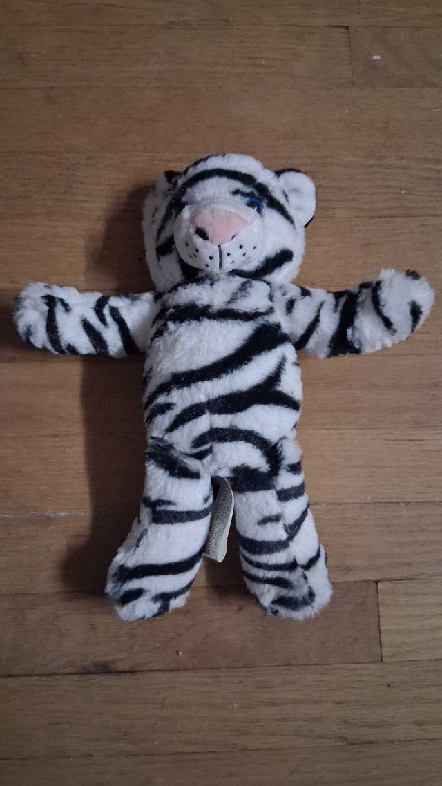 Kinder Surprise Tiger White & Black Striped 9" Plush