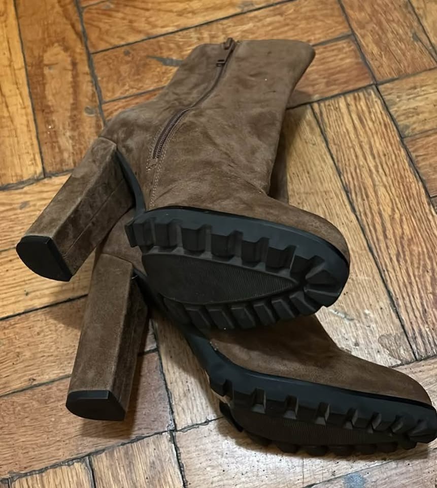 ALDO Brown Suede Boots W 4" Block Heels - SZ 9 (EU 40) 🏆 - photo 3