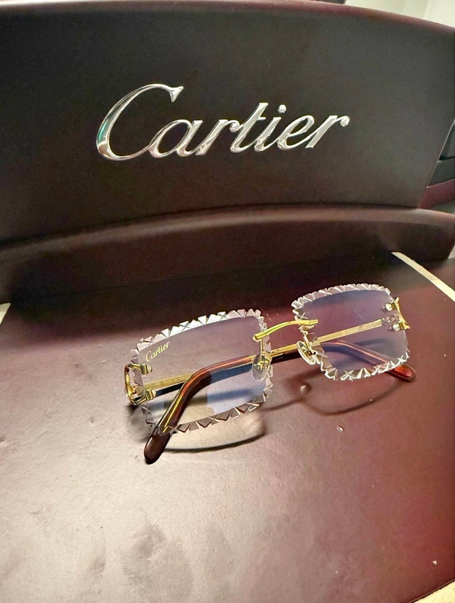 Cartier Big C Frames Gold Featuring Clear X Diamond Cut Lenses
