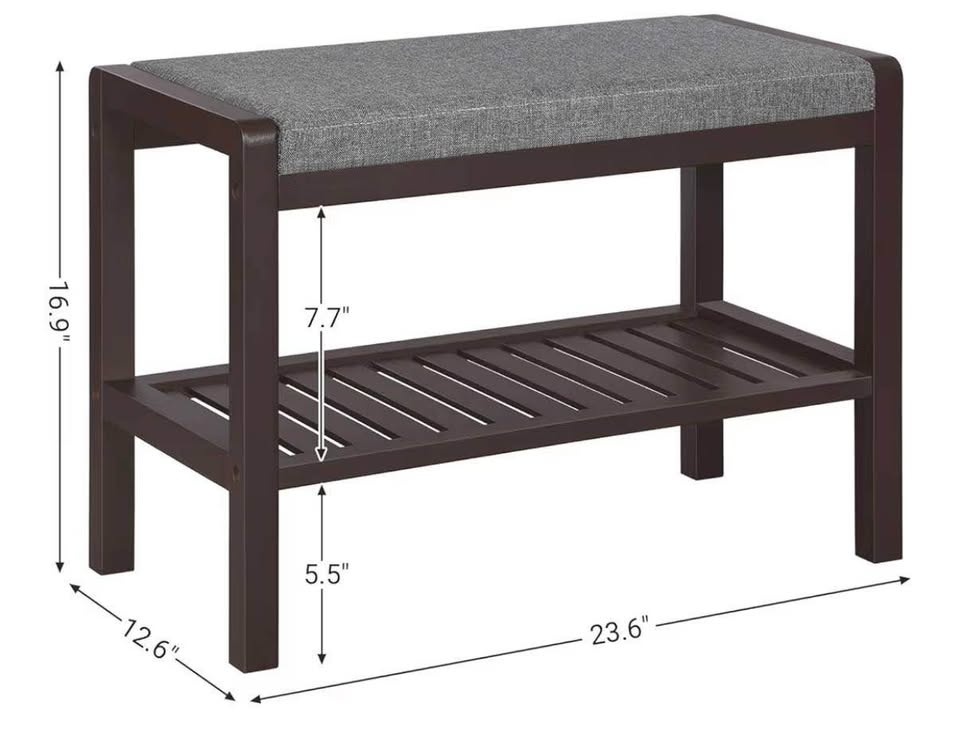 SONGMICS Bamboo Shoe Bench with Cushion - Entryway Storage - photo 3