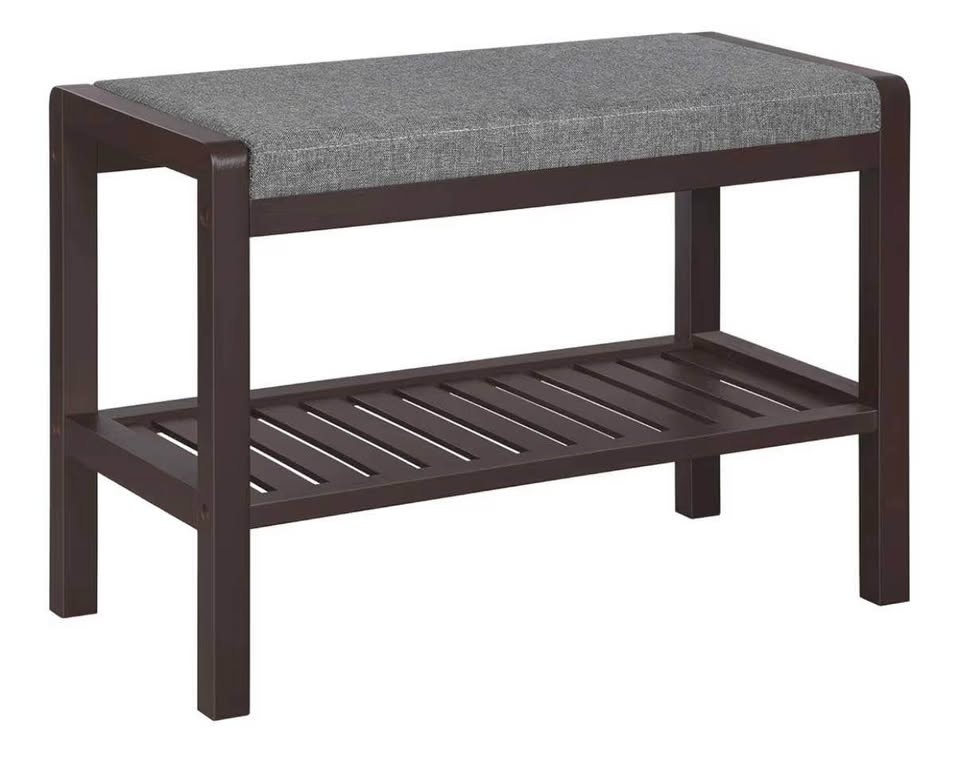 SONGMICS Bamboo Shoe Bench with Cushion - Entryway Storage - photo 5