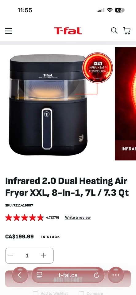 T-Fal Air Fryer XXL 8-in-1 BNIB