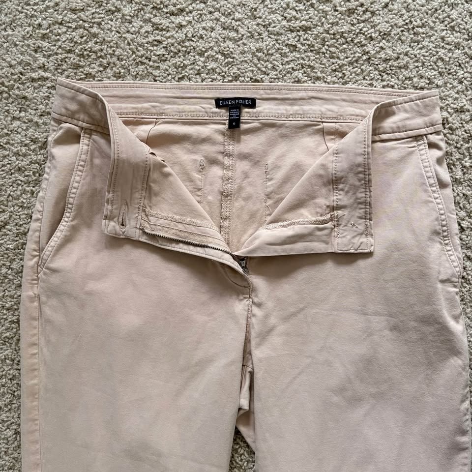 Eileen Fisher Size 12 Tan Organic Cotton Stretch Chino Pants - photo 4