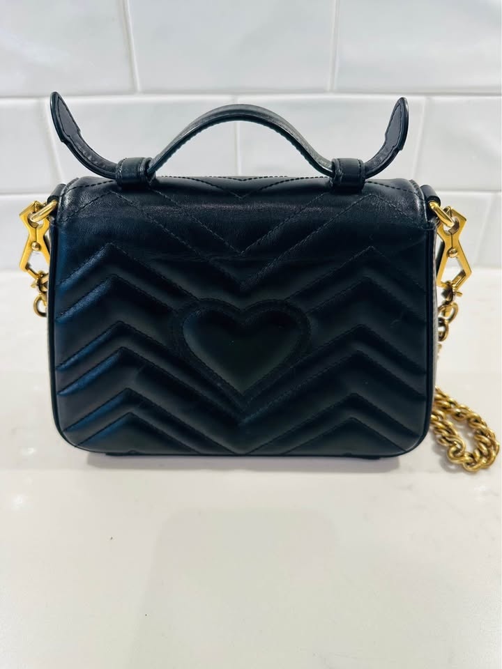 GUCCI MARMONT QUILTED TOP HANDLE GHW SHOULDER BAG - photo 3