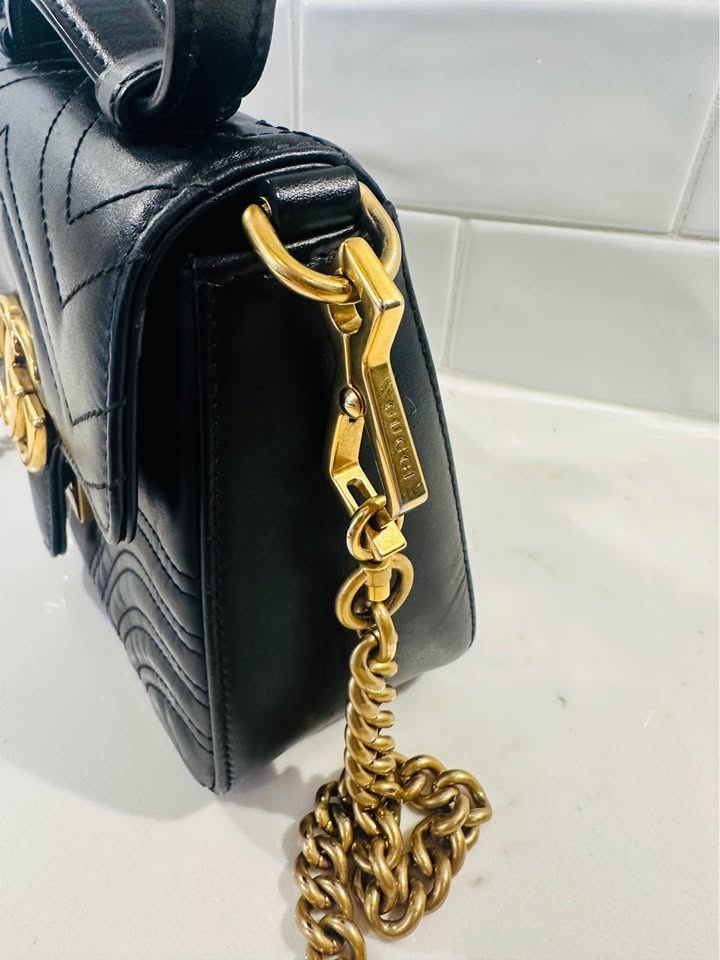 GUCCI MARMONT QUILTED TOP HANDLE GHW SHOULDER BAG - photo 5