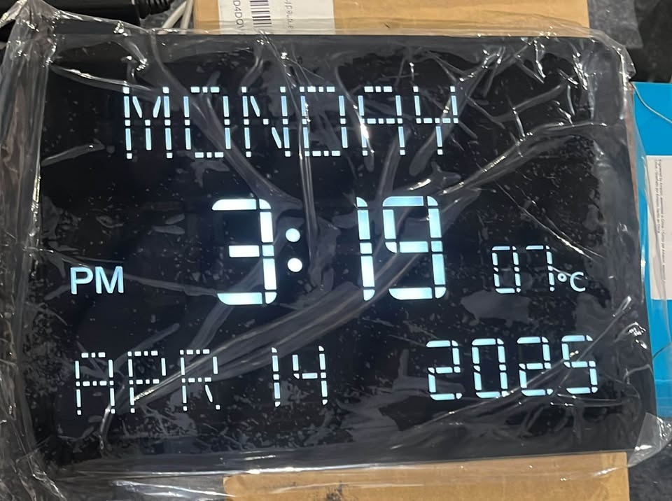 11.5" Large Digital Wall Clock - Alarm, Date, Temp - photo 2